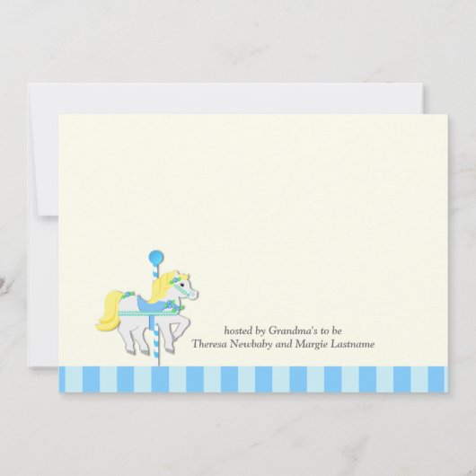 Carrousel Baby shower Kaart (Achterkant)