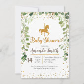 Carrousel Baby shower nodigde Greenery uit Kaart (Voorkant)