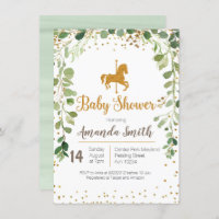 Carrousel Baby shower nodigde Greenery uit