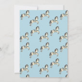  Carrousel Baby shower Uitnodigen in Blauw Kaart (Achterkant)