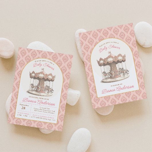  carrousel Baby shower uitnodigen Kaart