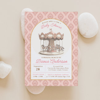  carrousel Baby shower uitnodigen Kaart