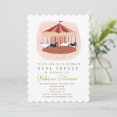 carrousel Baby shower Uitnodiging (Staand voorkant)
