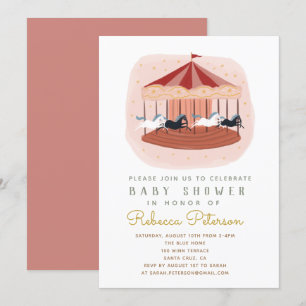 carrousel Baby shower Uitnodiging