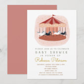 carrousel Baby shower Uitnodiging (Voorkant / Achterkant)