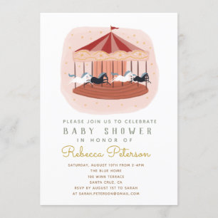 carrousel Baby shower Uitnodiging