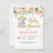 Carrousel Baby shower uitnodiging Meisje (Voorkant)