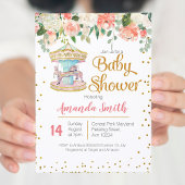 Carrousel Baby shower uitnodiging Meisje