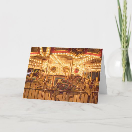 Carrousel bij nacht kaart (Voorkant)
