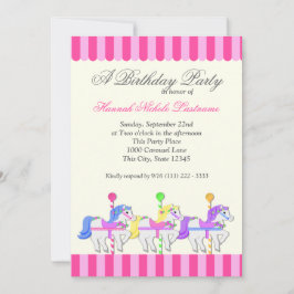 Carrousel Birthday Pink Kaart
