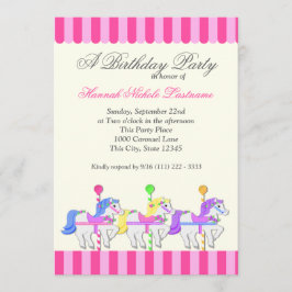 Carrousel Birthday Pink Kaart