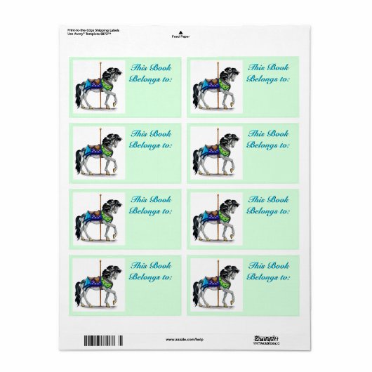 Carrousel Boek Bord Label (Full Sheet)