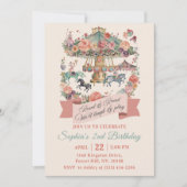 Carrousel Carnaval 2e Verjaardag Feest Uitnodiging (Voorkant)