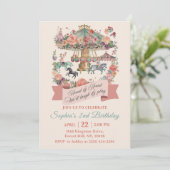 Carrousel Carnaval 2e Verjaardag Feest Uitnodiging (Staand voorkant)