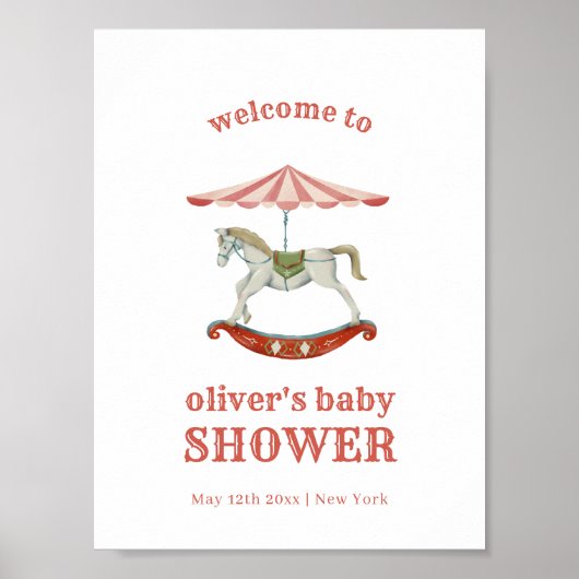  Carrousel Carnaval Baby shower Welkom Poster (Voorkant)