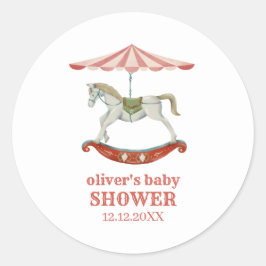  Carrousel Carnaval Circus Baby shower Ronde Sticker