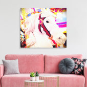 Carrousel carnaval paard gedurfd met moderne, stij canvas afdruk (Insitu (Woonkamer))