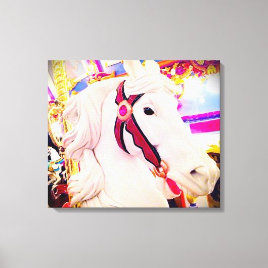 Carrousel carnaval paard gedurfd met moderne, stij canvas afdruk (Voorkant)