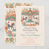 Carrousel Carnaval tweede verjaardag uitnodiging (Voorkant / Achterkant)