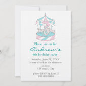 Carrousel Child Birthday Invitation Kaart (Voorkant)