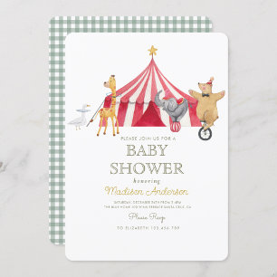 Carrousel Circus Carnaval Baby shower Kaart