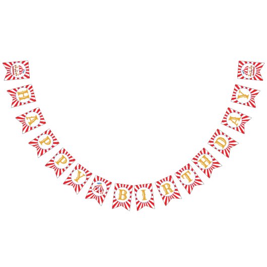 Carrousel Circus Carnaval Happy Birthday Banner (Alle)