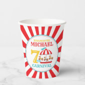 Carrousel Circus Carnaval Verjaardagsfeest Papiere Papieren Bekers (Voorkant)