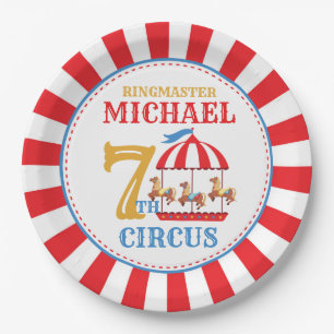 Carrousel Circus Carnaval Verjaardagsfeestje Borde Papieren Bordje