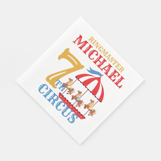 Carrousel Circus Carnaval Verjaardagsfeestje Serve Servet (Hoek)