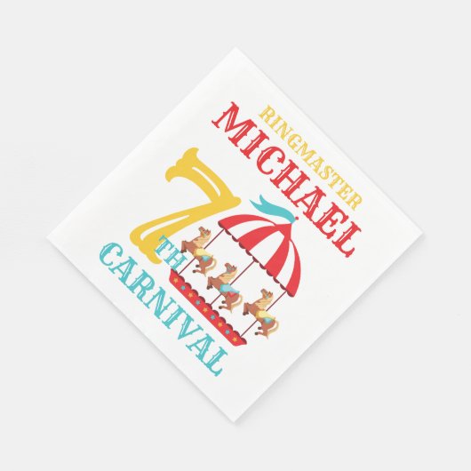 Carrousel Circus Carnaval Verjaardagsfeestje Serve Servet (Hoek)