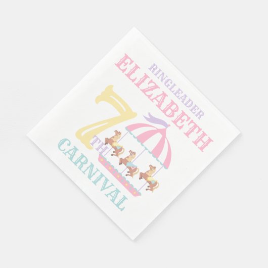 Carrousel Circus Carnaval Verjaardagsfeestje Serve Servet (Hoek)