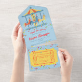 Carrousel Circus Verjaardag Uitnodiging (Afscheurbaar)