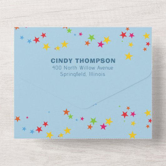 Carrousel Circus Verjaardag Uitnodiging (Achterkant)