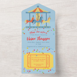Carrousel Circus Verjaardag Uitnodiging