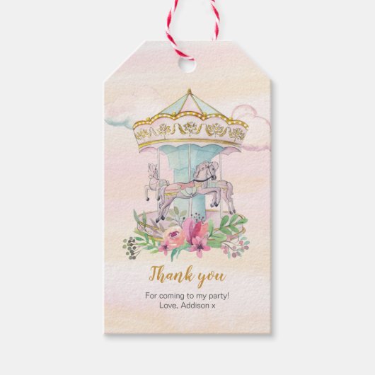 Carrousel dank u voor labels cadeaulabel (Voorkant)