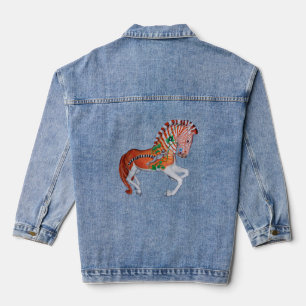 Carrousel Dier Quagga Zebra Foto Denim Jas Jacket