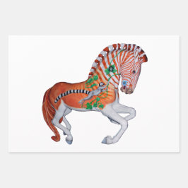 Carrousel Dier Quagga Zebra Fotocadeaupapier Inpakpapier Vel