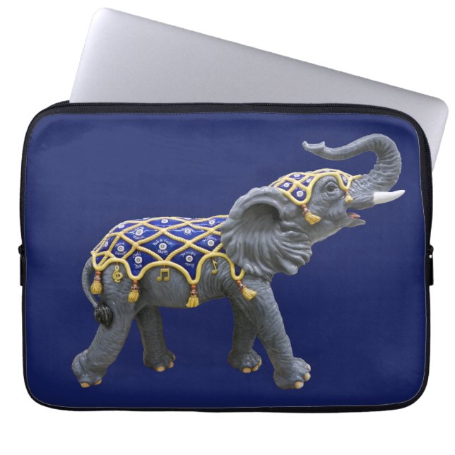 Carrousel Dierlijke Olifant Foto Laptop Sleeve (Voorkant)