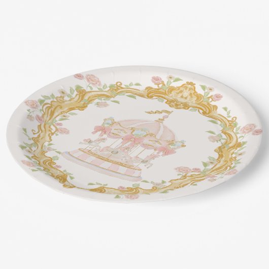 carrousel draaimolen papieren bordje (Gekanteld)