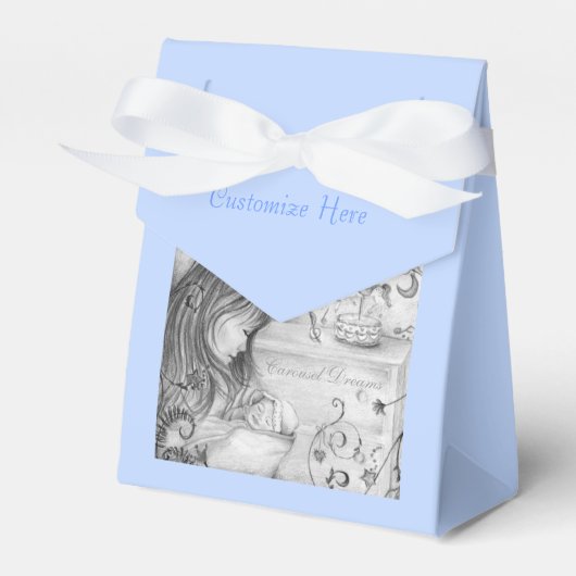 Carrousel Dreams Baby Blue Favor Box Bedankdoosjes (Voorkant Zijde)