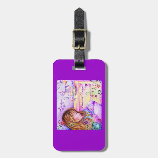 Carrousel Dreams Bagagelabel met lederen riem (Voorkant verticaal)