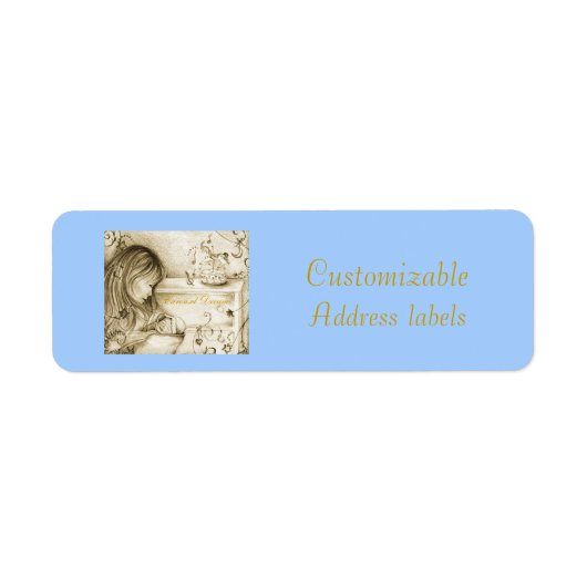 Carrousel Dreams Blue  Adresetiketten Etiket (Voorkant)
