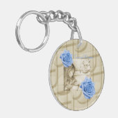 Carrousel Dreams Blue Roos Circle Sleutelhanger (Voorkant Links)
