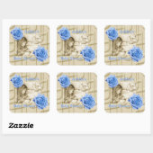 Carrousel Dreams Blue Rozen & Music Square Sticker (Vel)