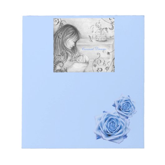 Carrousel Dreams Blue Rozen Small Notitieblok (Voorkant)