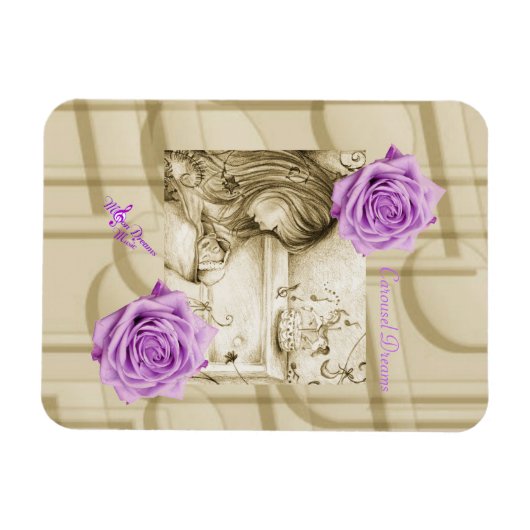 Carrousel Dreams  Paars Roos Foto Magnet Magneet (Horizontaal)