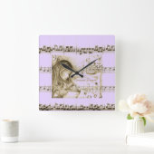 Carrousel Dreams Paarse  muziekkast Vierkante Klok (Huis)