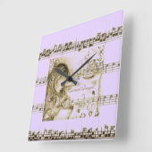 Carrousel Dreams Paarse  muziekkast Vierkante Klok (Hoek)