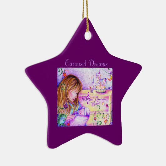 Carrousel Dreams Paarse Star keramische Ornament (Rechts)