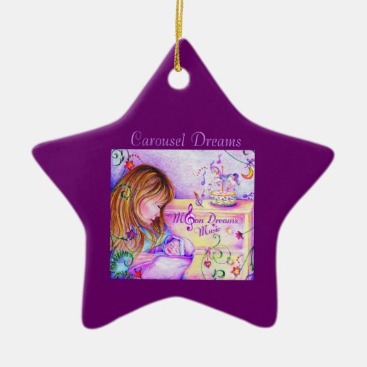 Carrousel Dreams Paarse Star keramische Ornament (Voorkant)